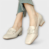 Marielle | Beige Chain Loafers