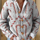 Amelia | Candy-Cane Print Cardigan