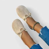 Anais | Beige Strap Ballet Flats