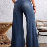 Ava | Blue High-Waist Flared Jeans