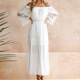 Aurelie | White Off-Shoulder Tiered Dress