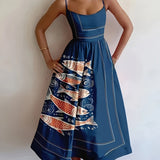 Isabeau | Multicolour Geometric Strap Dress
