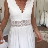 Circe | White Eyelet V-Neck Dress