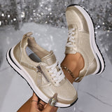 Ashlyn | Silver Side-Zip Sneakers