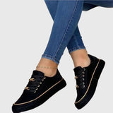 Celestine | Black Gold Chain Sneakers