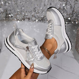 Ashlyn | Silver Side-Zip Sneakers