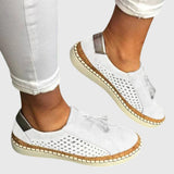 Mathilde | Red Perforated Slip-Ons