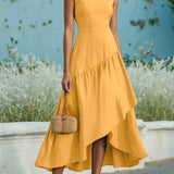 Berenice | Red Asymmetric High-Low Dress