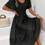 Bianca | Dusty Pink Polka-Dot Dress