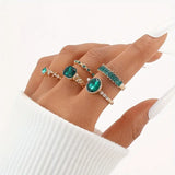 Exquisite Emerald Ring Set Zarina | Gold