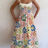 Isabeau | Multicolour Geometric Strap Dress