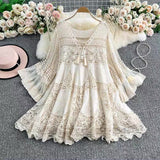 Rosalie | Ivory Crochet-Lace Tunic Dress