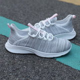 Sofia | Cream Knit Lace-Up Sneakers