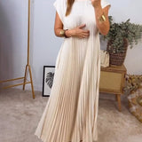 Vita | Yellow Pleated Column Dress