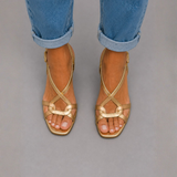 Severine | Gold Strappy Stiletto Sandals