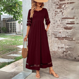 Nadia | Black Sheer-Sleeve Maxi Dress