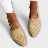 Aurora | Brown Woven Slingback Flats