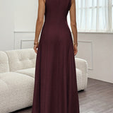 Alix | Green Sleeveless A-Line Maxi Dress