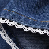 Chloe | Blue Lace-Trim Denim Shorts