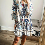 Mireille | Multicolour Abstract Tiered Dress