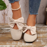 Andrea | Beige Bow Ballet Flats