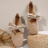 Andrea | Beige Bow Ballet Flats