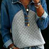 Karla | Denim Shirt in Patchwork Look