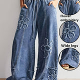 Harper | Vintage Blue Floral Jeans