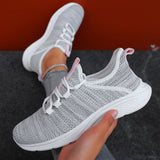 Sofia | Cream Knit Lace-Up Sneakers