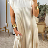 Vita | Yellow Pleated Column Dress