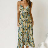 Eli | Orange Abstract Twist-Front Dress