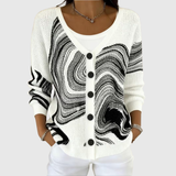 Opal | Black White Swirl Cardigan