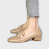 Marielle | Beige Chain Loafers