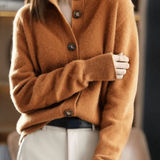 Grace | Ivory Collared Button Cardigan