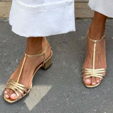 Allegra | Gold Strappy Sandals