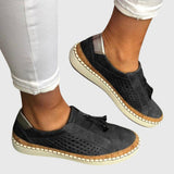 Mathilde | Red Perforated Slip-Ons