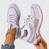 Koralyn | Grey Pink Panelled Sneakers