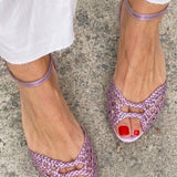 Isadora | Gold Woven Slingback Sandals