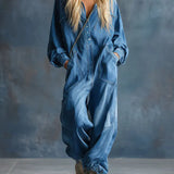 Diana | Denim Jumpsuit with Hood