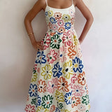 Isabeau | Multicolour Geometric Strap Dress