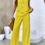 Alessia | Yellow Layered Trouser Set
