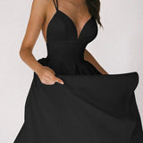 Elara | White Plunging V-Neck Maxi Dress