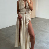 Zolla | Black Cut-Out Split Maxi Dress