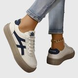 Elza | Navy-Trim Retro Sneakers