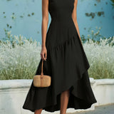 Berenice | Red Asymmetric High-Low Dress