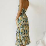 Eli | Orange Abstract Twist-Front Dress