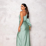 Nadine | Cobalt One-Shoulder Split Dress