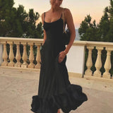 Elise | Pink Ruffle-Hem Strap Dress