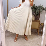 Vita | Yellow Pleated Column Dress