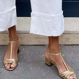 Allegra | Gold Strappy Sandals